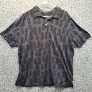Tommy‎ Bahama Polo Short Sleeve Shirt Men XL Green Pineapple Beach